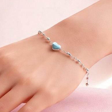 Pulsera Corazones, mide 7.5" de largo, Plata 925 MX