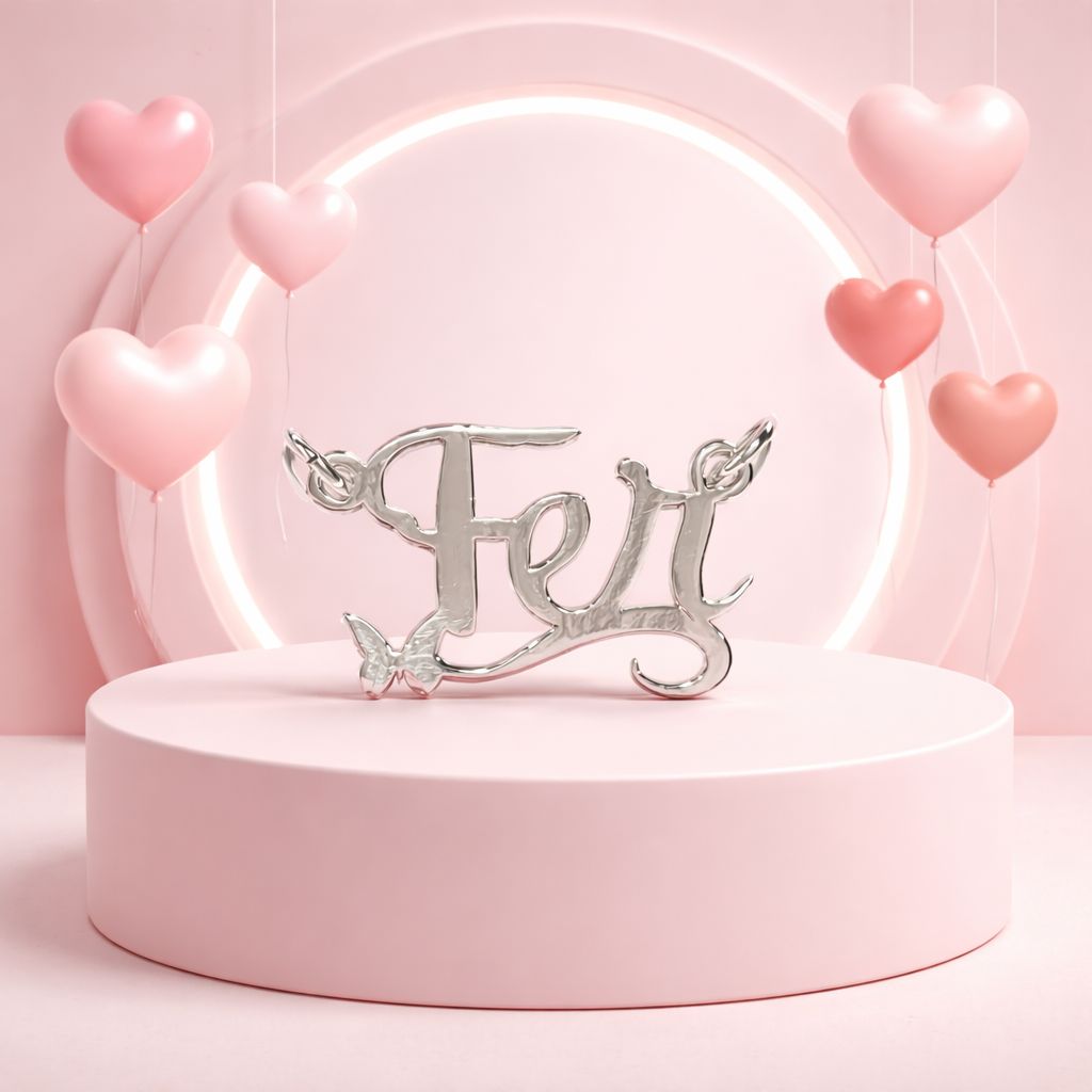 Dije Nombre "FER" mide 3cm, Plata 925