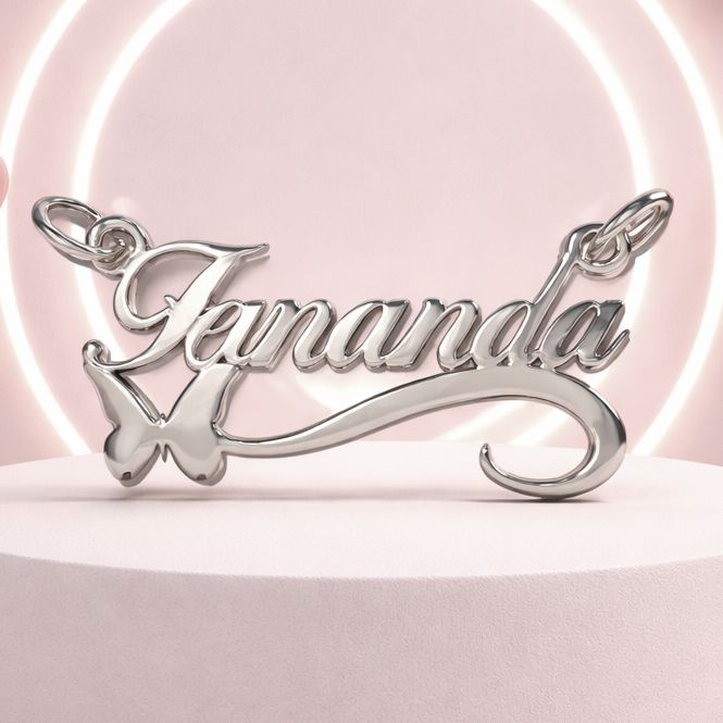 Dije Nombre "FERNANDA  mide 3.6cm, Plata 925