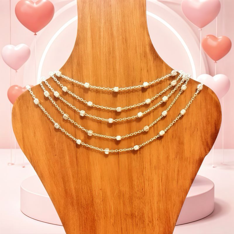 Cadena Fancy Cubos 18" en plata 925 Italiana.