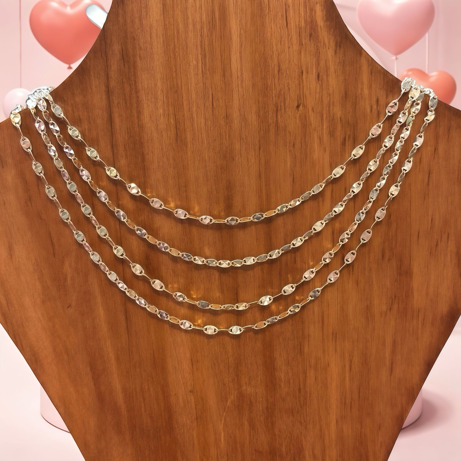 Cadena Fancy Conffeti 16'  2.5mm Plata 925 Italiana