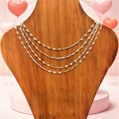Cadena Fancy Conffeti 16'  2.5mm Plata 925 Italiana