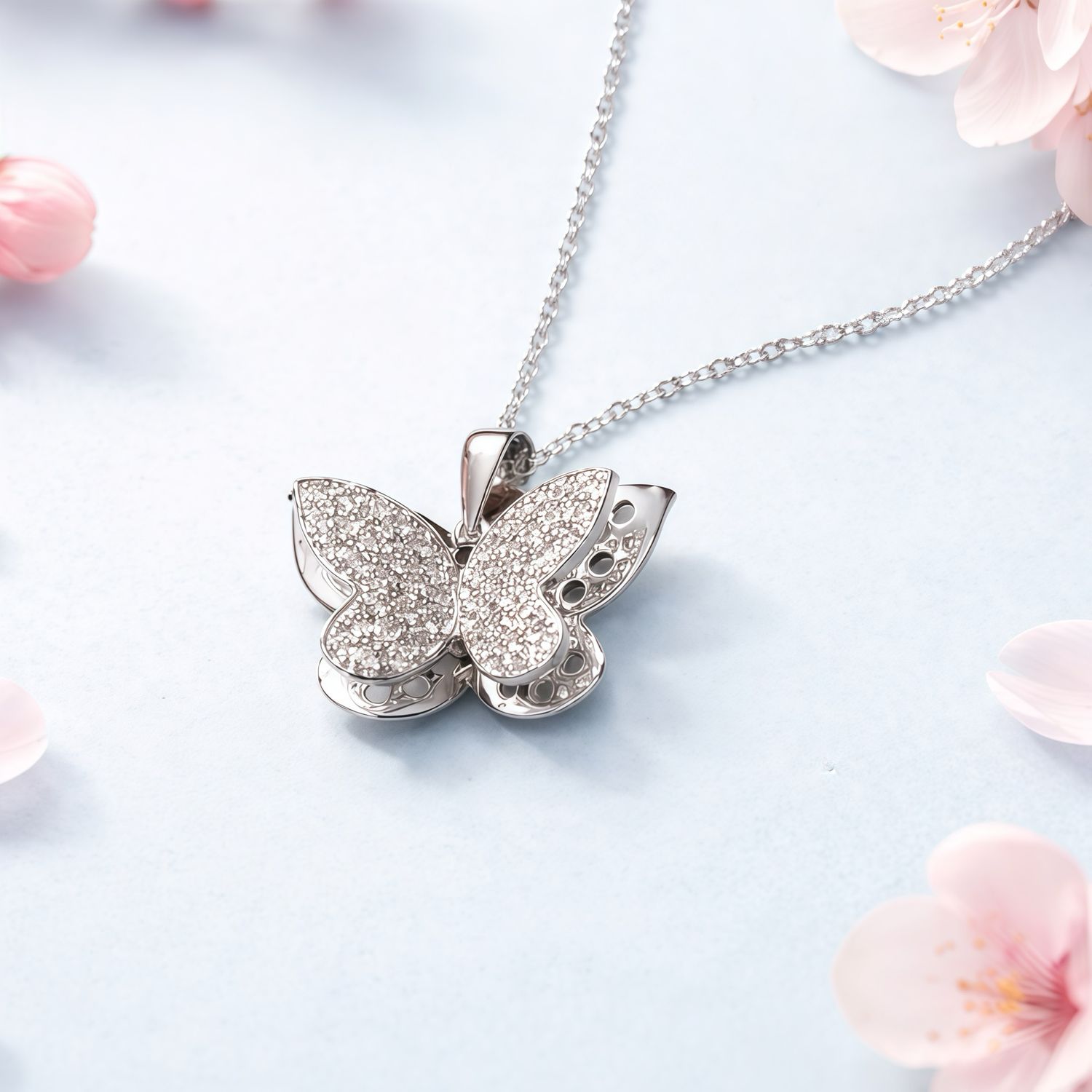 Cadena 18-20" Mariposa Premium  plata 925 Italiana