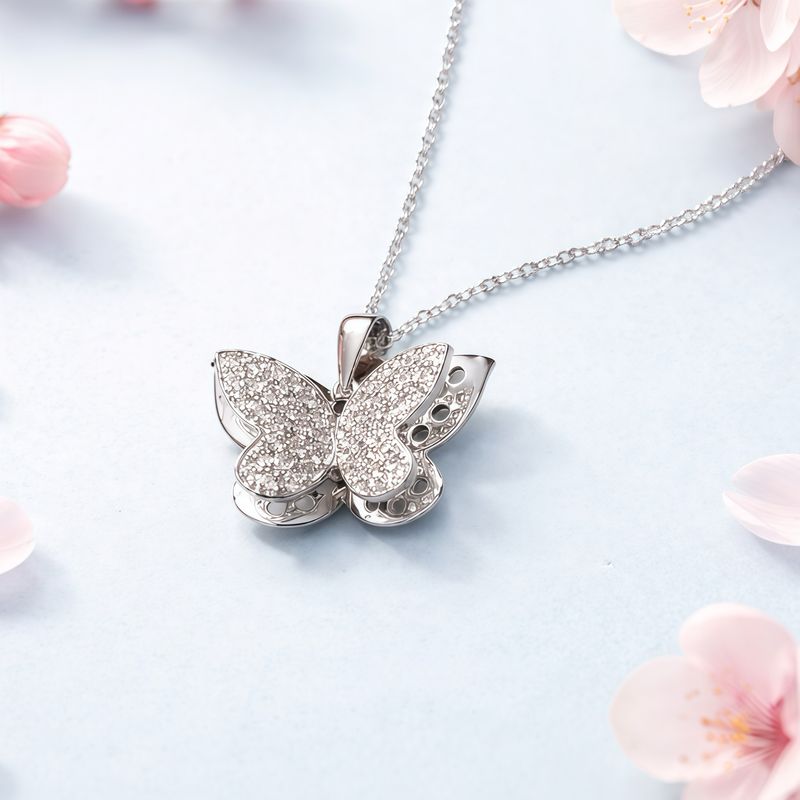 Cadena 18-20" Mariposa Premium  plata 925 Italiana