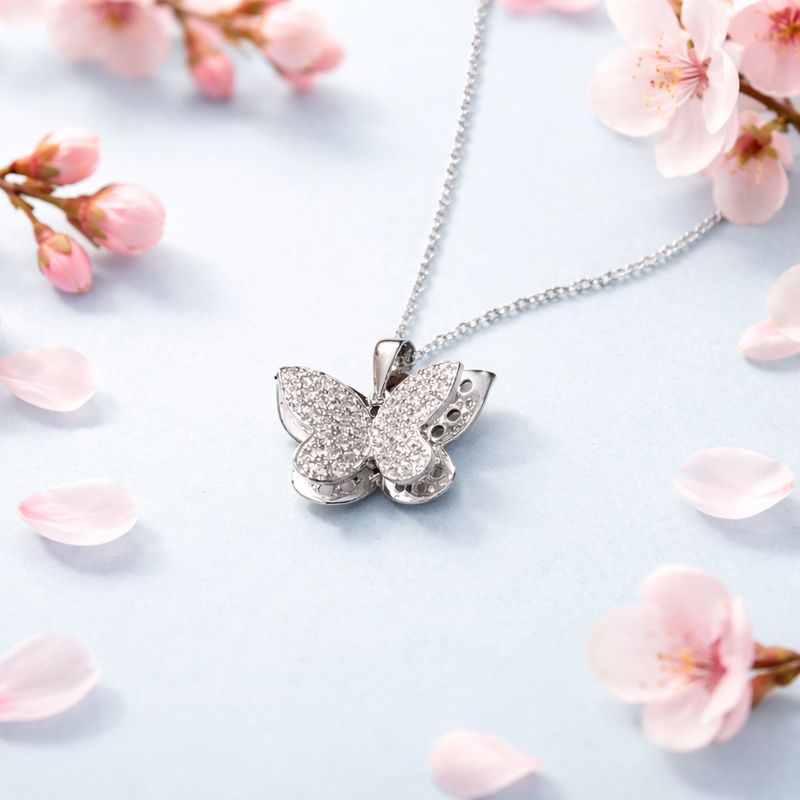Cadena 18-20" Mariposa Premium  plata 925 Italiana