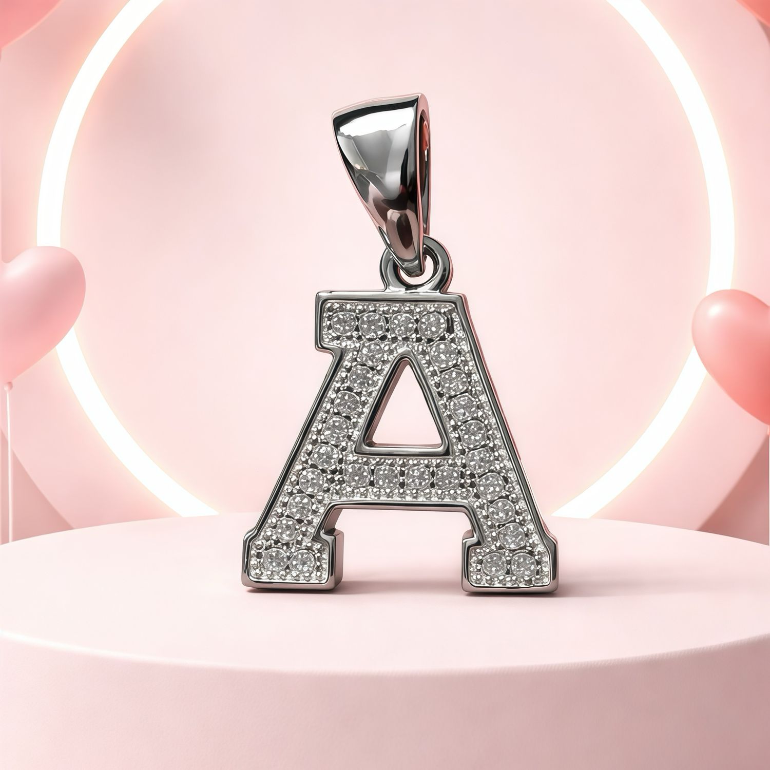 Letra Micropabe "A" Mide 2cm Plata 925 Italiana.