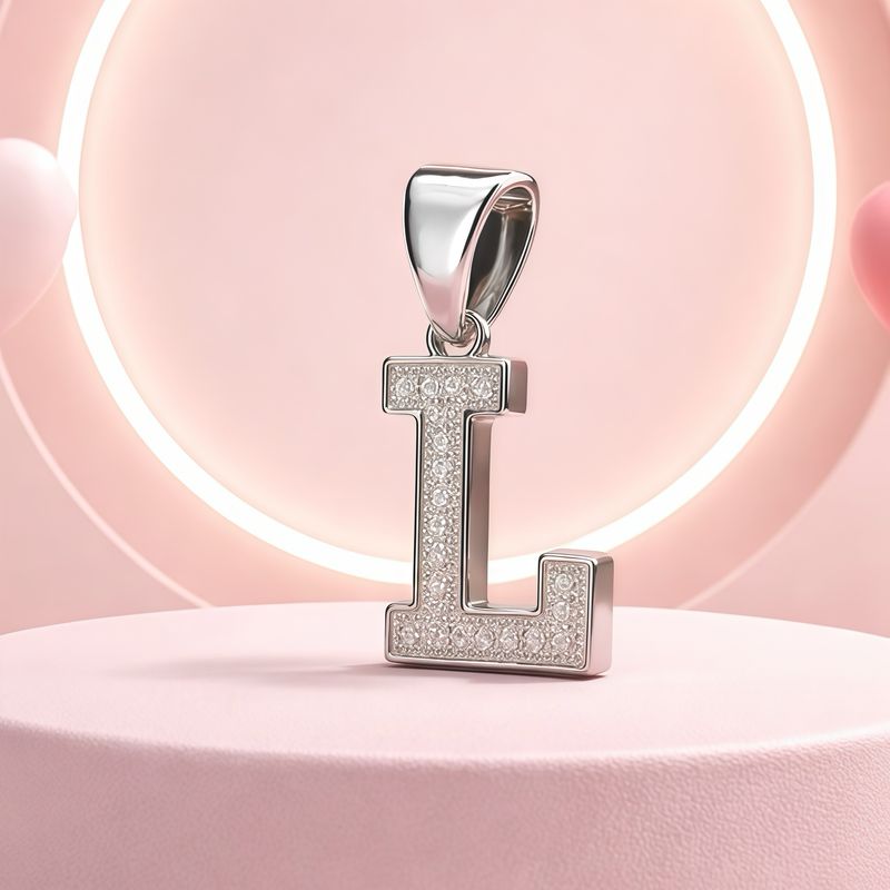 Letra Micropabe "L" Mide 2cm Plata 925 Italiana