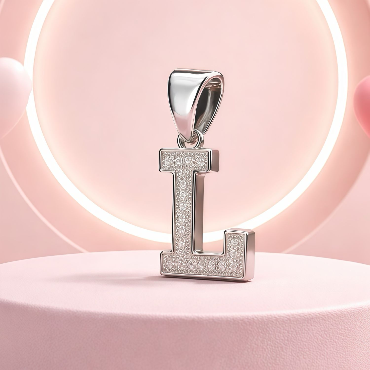 Letra Micropabe "L" Mide 2cm Plata 925 Italiana