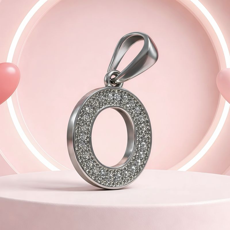 Letra Micropabe "O'' Mide 2cm Plata 925 Italiana