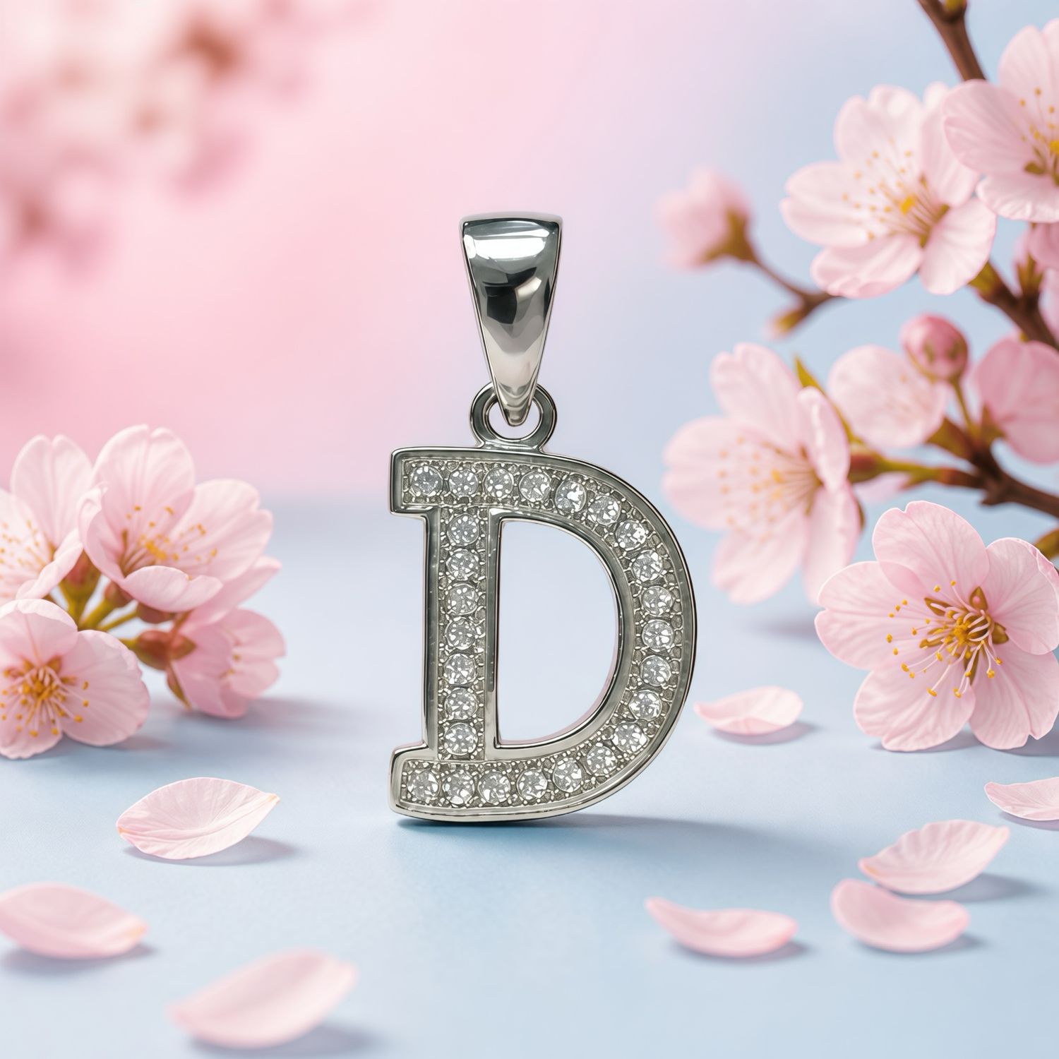Letra Micropabe "D'  Mide 2cm Plata 925 Italiana.