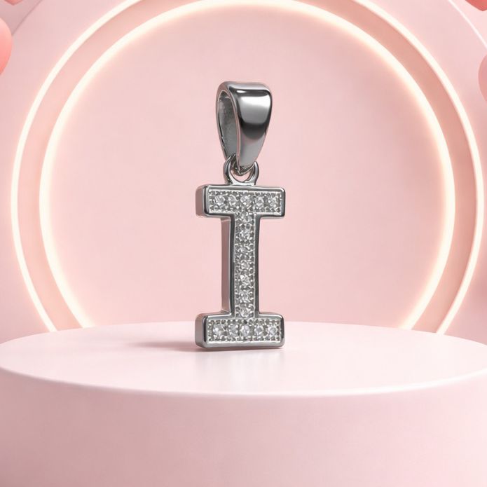 Letra Micropabe "I" Mide 2cm Plata 925 Italiana