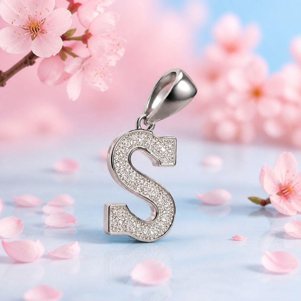 Letra Micropabe "S''' Mide 2cm Plata 925 Italiana