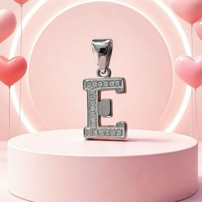 Letra Micropabe "E"  Mide 2cm Plata 925 Italiana