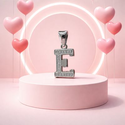 Letra Micropabe "E"  Mide 2cm Plata 925 Italiana