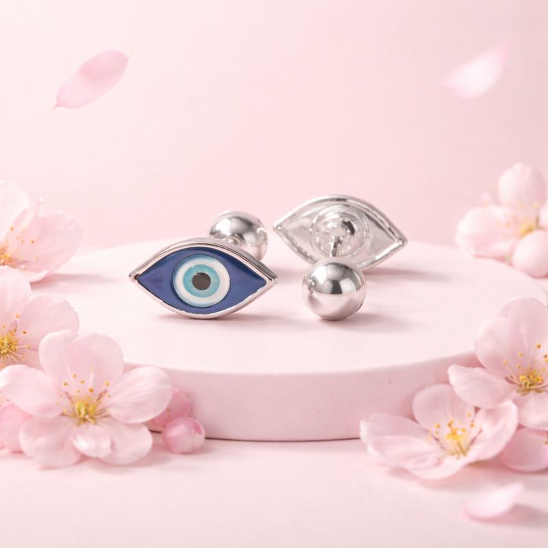 Broquel Ojito de la Suerte 5.5mm, Plata 925 MX