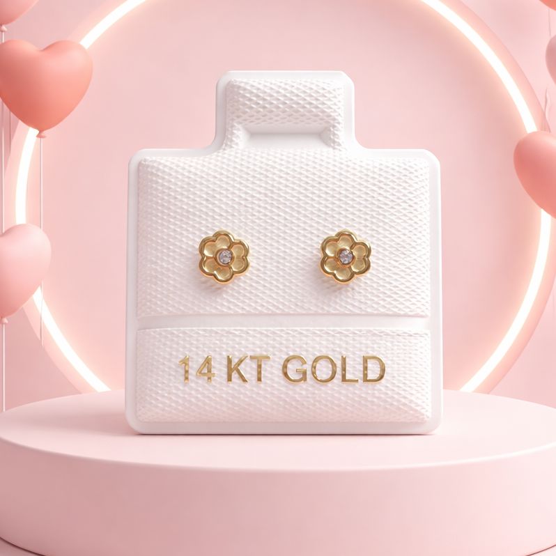 Broquel Trébol Mini Oro 14K