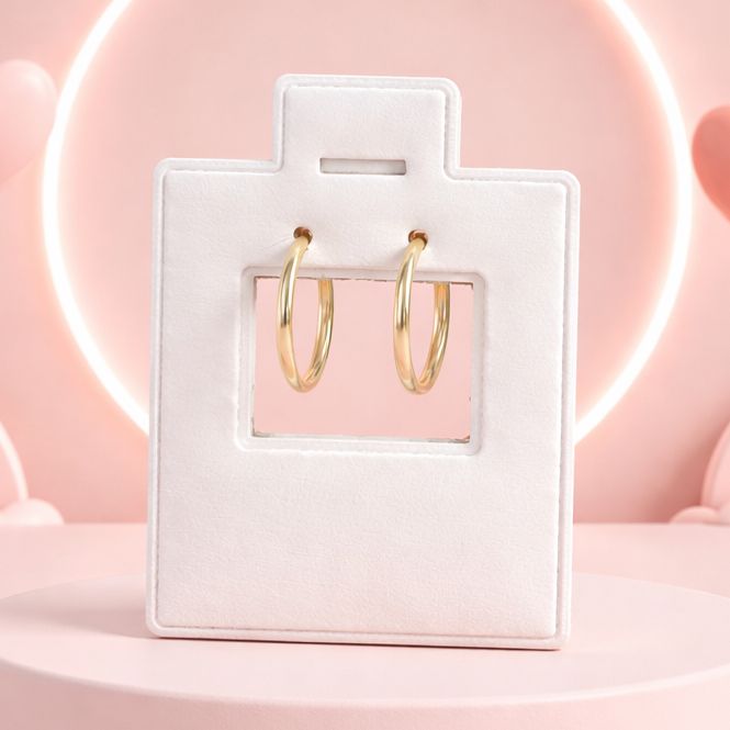 Arracada Choquera Mini mide 10mm lisa en oro 14K MX