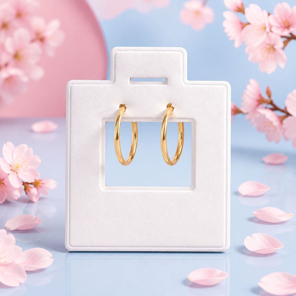 Arracada Choquera mide 10 mm lisa en oro 14K MX