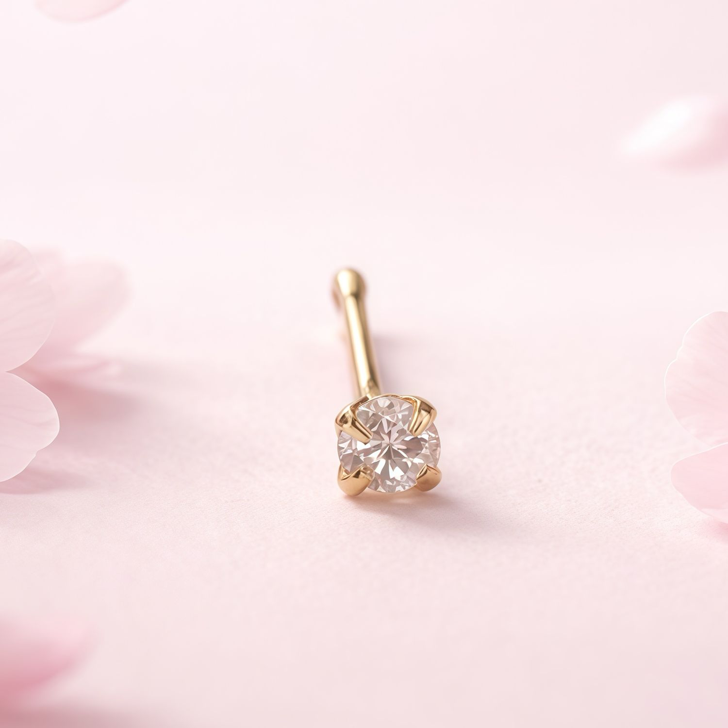 Piercing para nariz con Zirconia Recto Blanco Oro 10K MX