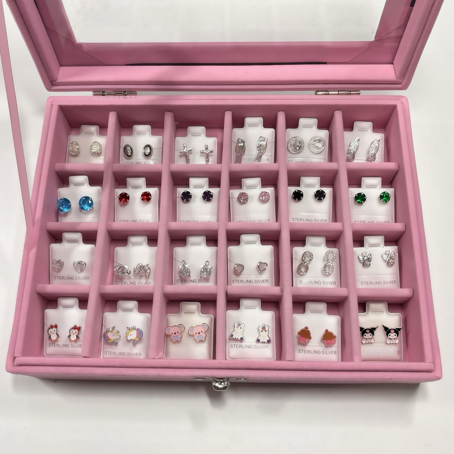 Estuche de Broquel en Plata 925 con 24 pares 