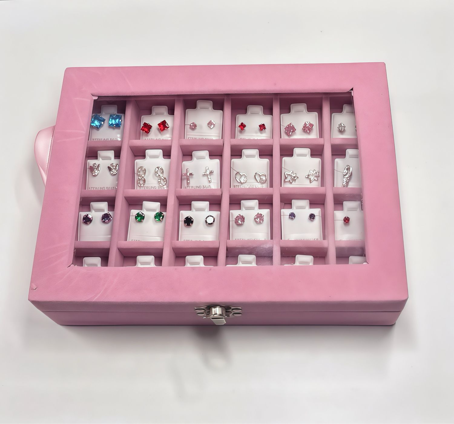 Estuche de Broquel en Plata 925 con 24 pares 