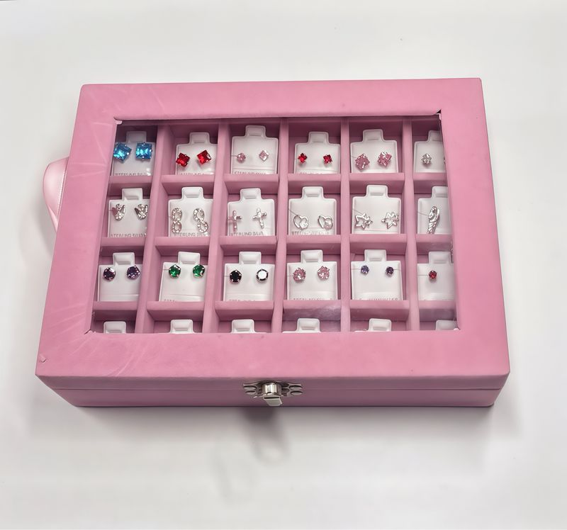 Estuche de Broquel en Plata 925 con 24 pares 