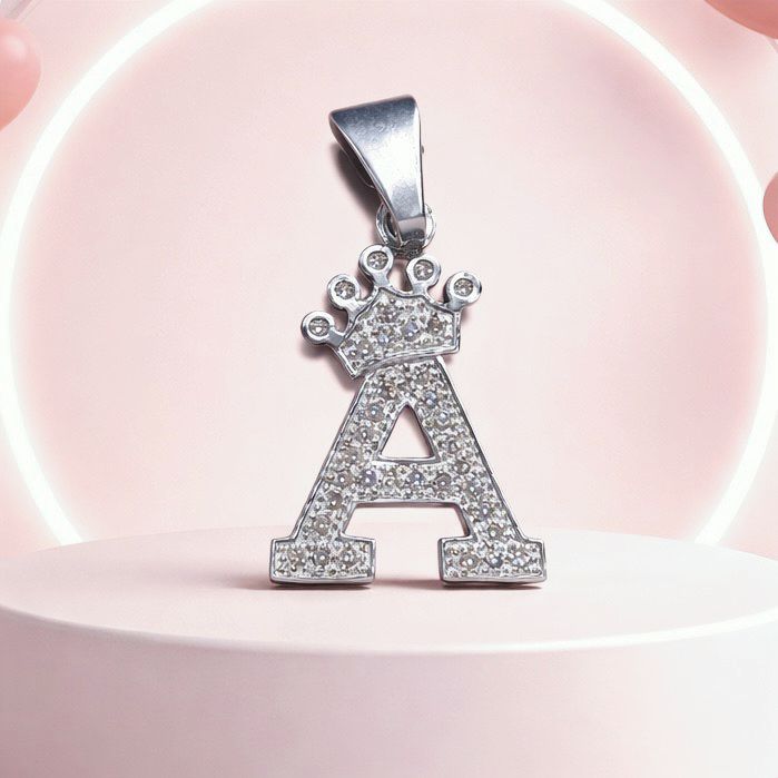 Letra A Coronita Mide 2.5cm Plata 925 MX