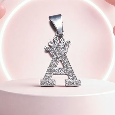 Letra A Coronita Mide 2.5cm Plata 925 MX