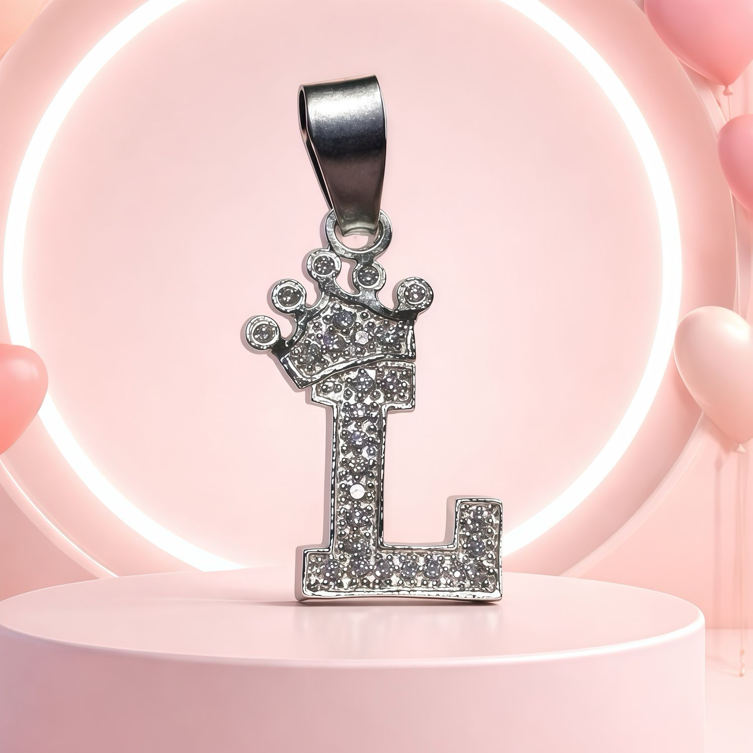 Letra "L" Coronita Mide 2.5cm Plata 925 MX