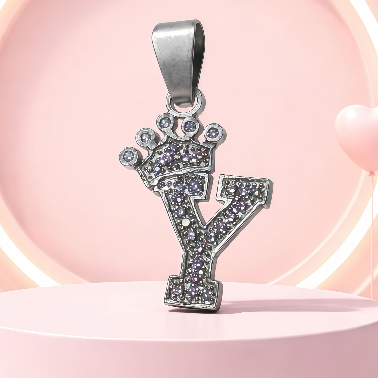 Letra Y Coronita Mide 2.5cm Plata 925 MX