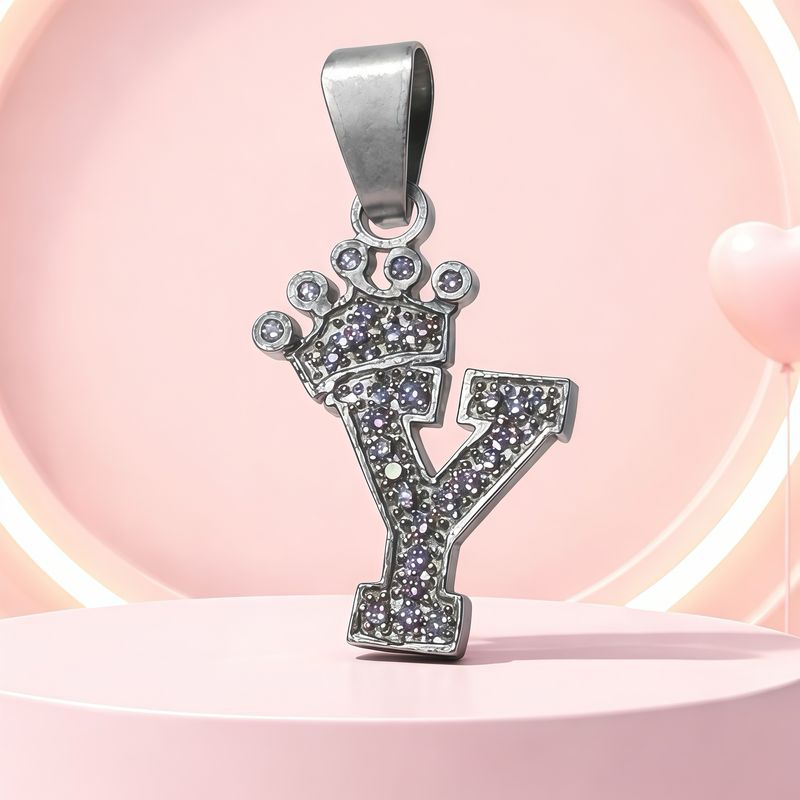 Letra Y Coronita Mide 2.5cm Plata 925 MX