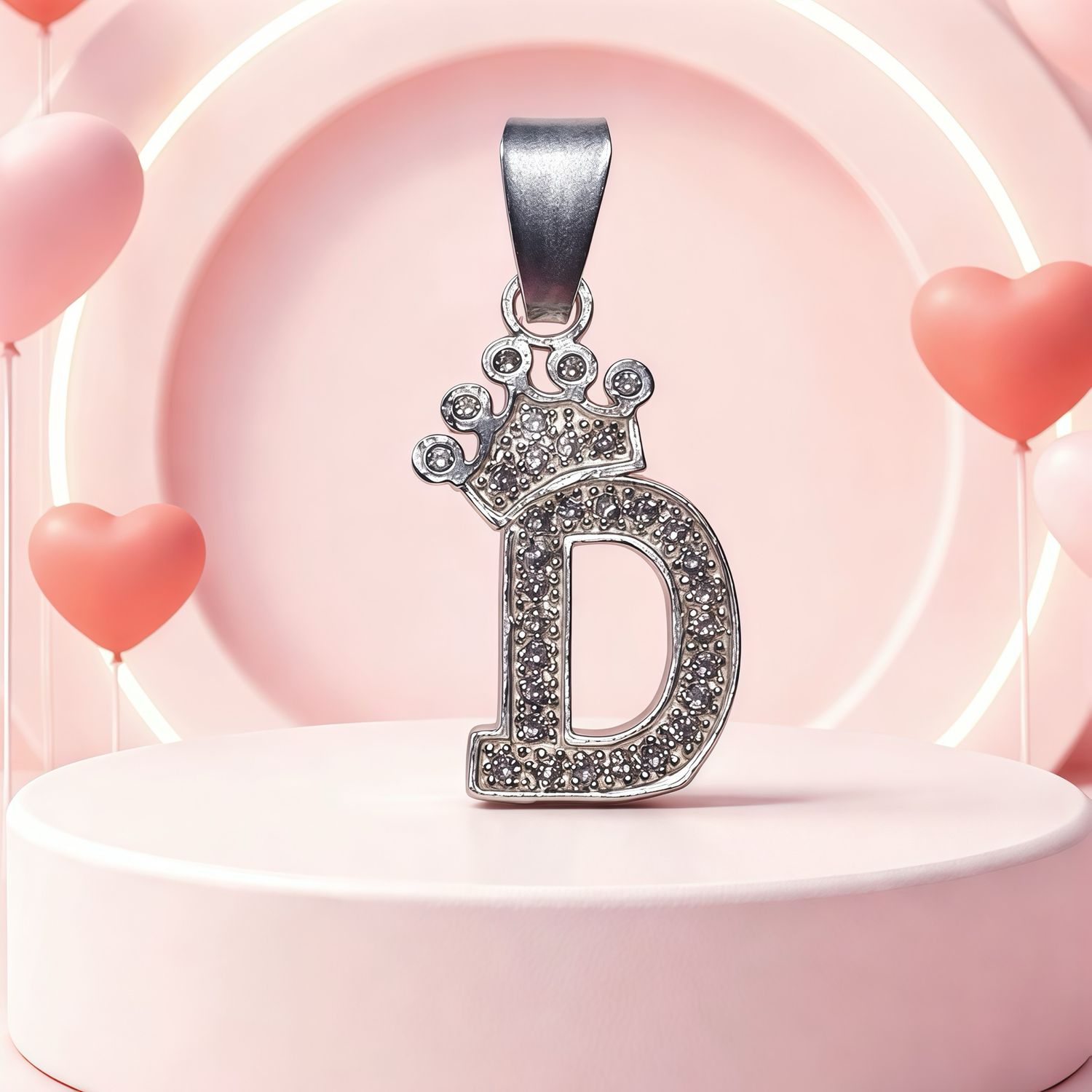 Letra "D" Coronita Mide 2.5cm Plata 925 MX