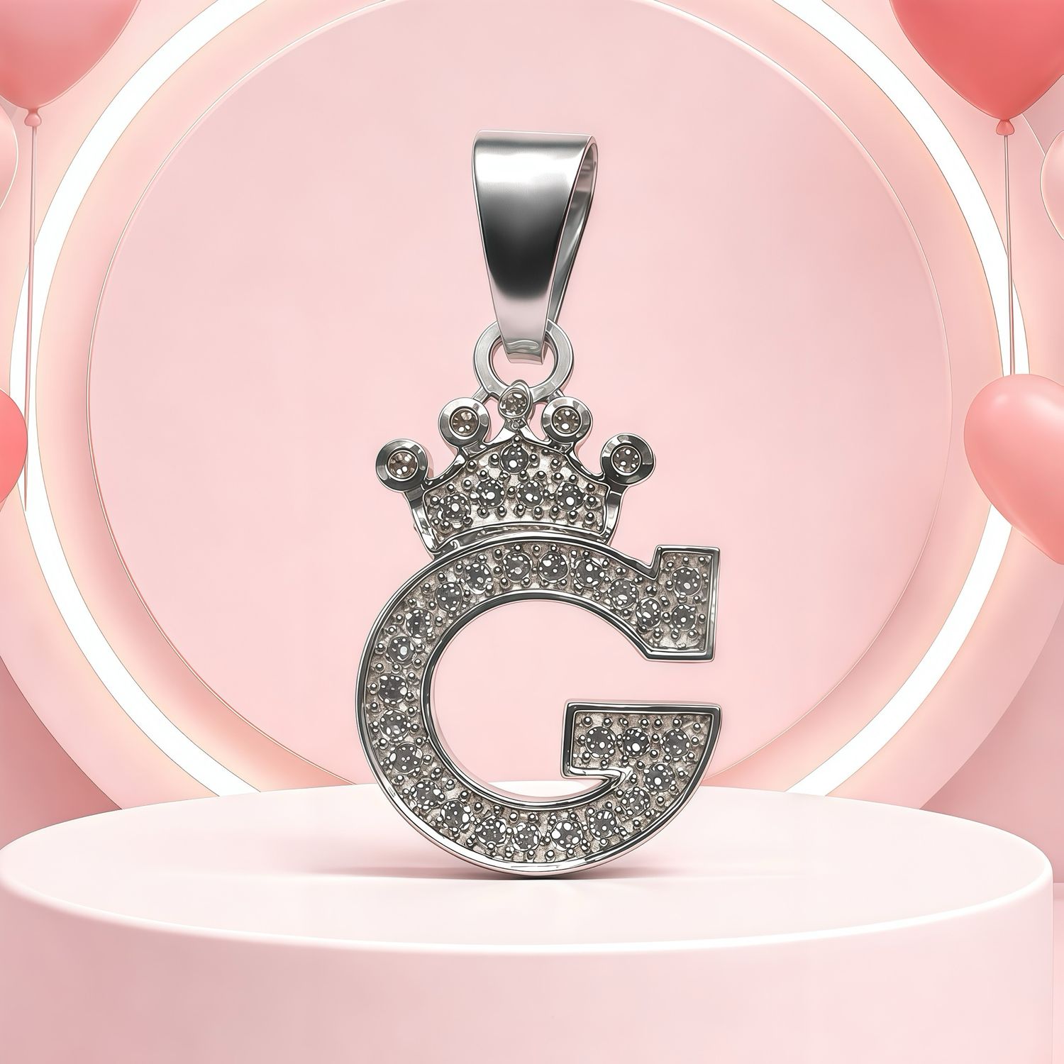Letra "G" Coronita Mide 2.5cm Plata 925 MX