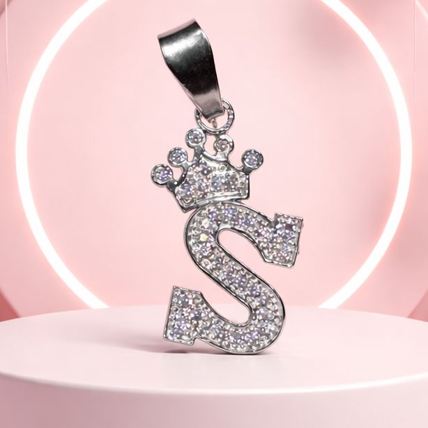 Letra "S"  Coronita Mide 2.5cm Plata 925 MX
