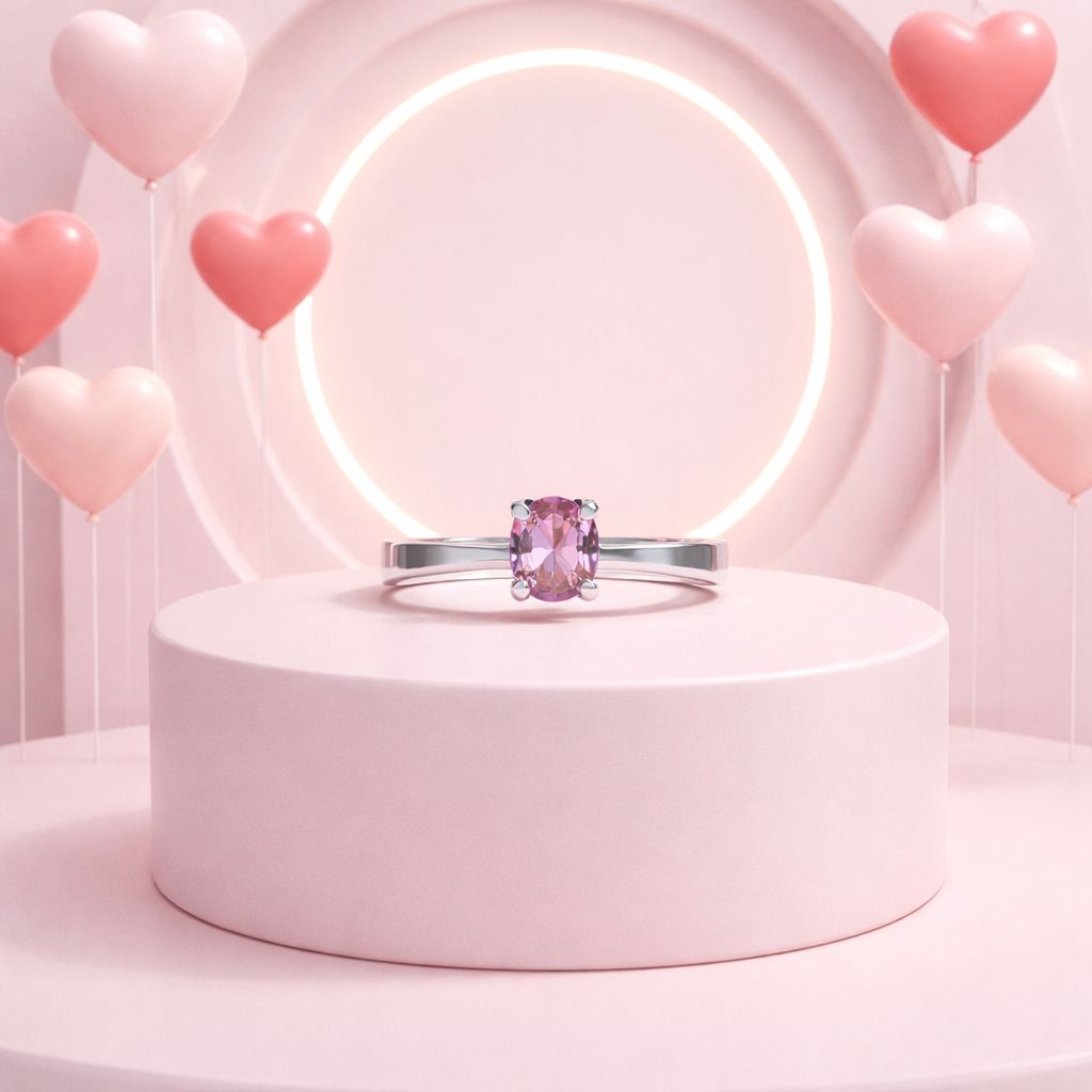 Anillo Niña corte Solitario  Plata 925 MX