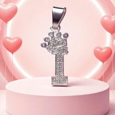 Letra "I" Coronita Mide 2.5cm Plata 925 MX