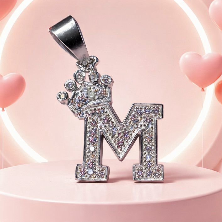 Letra "M" Coronita Mide 2.5cm Plata 925 MX