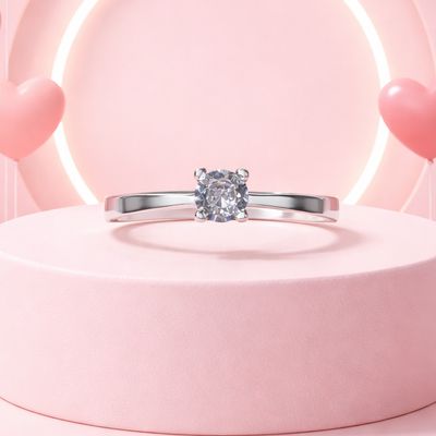 Anillo Niña corte Solitario  Plata 925 MX