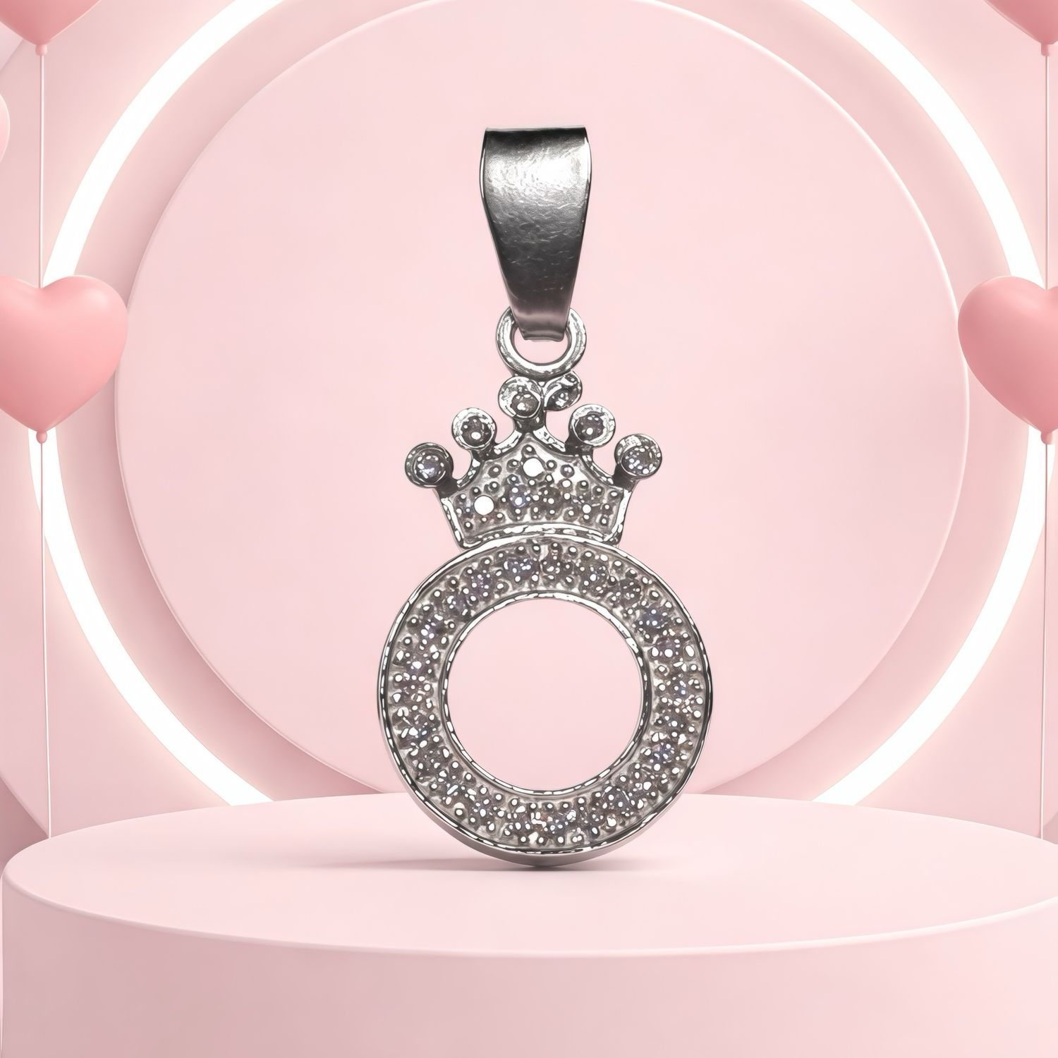 Letra "O" Coronita Mide 2.5cm Plata 925 MX