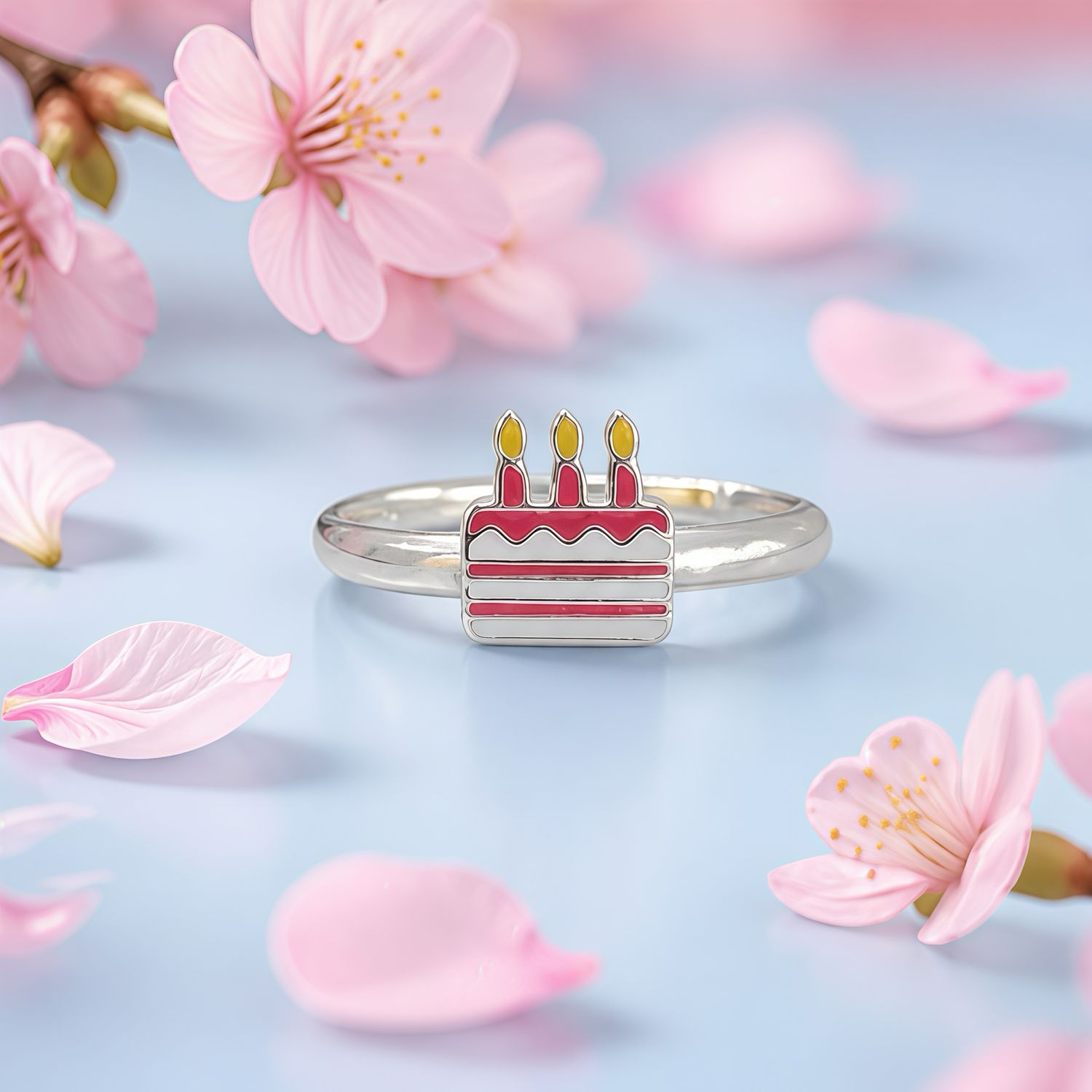 Anillo Niña Pastel de cumpleaños Plata 925 Thailandesa