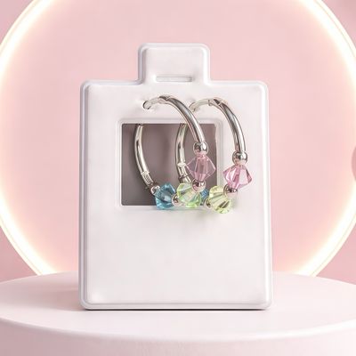 Arracada Mini 2cm con Cristal SW  multicolor Plata 925 MX