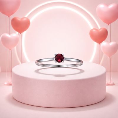 Anillo Niña corte Solitario  Plata 925 MX