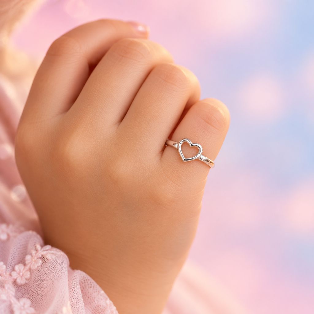 Anillo Niña Corazon  Plata 925 MX