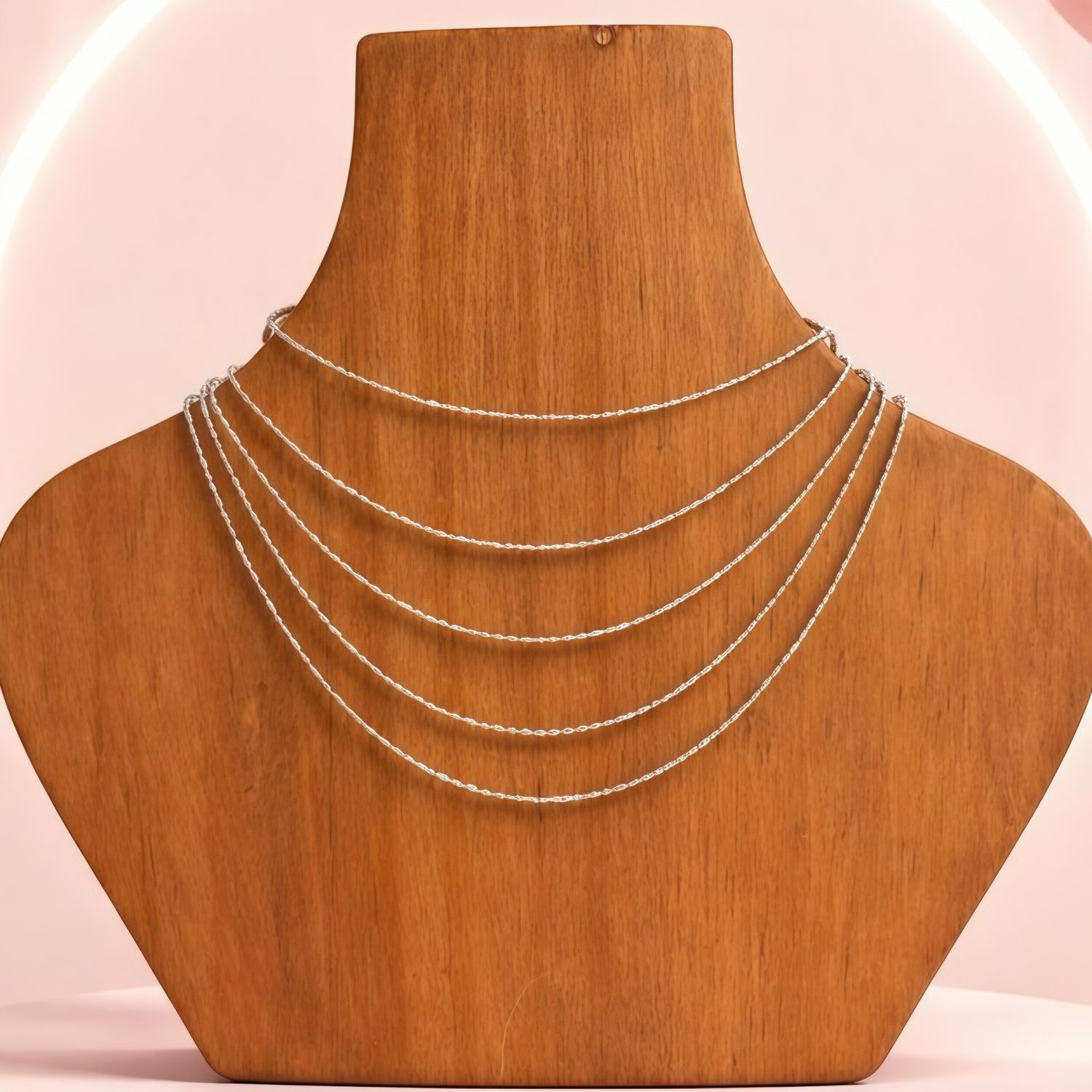 Cadena Fancy Sparkle 20" de largo Plata 925 Italy