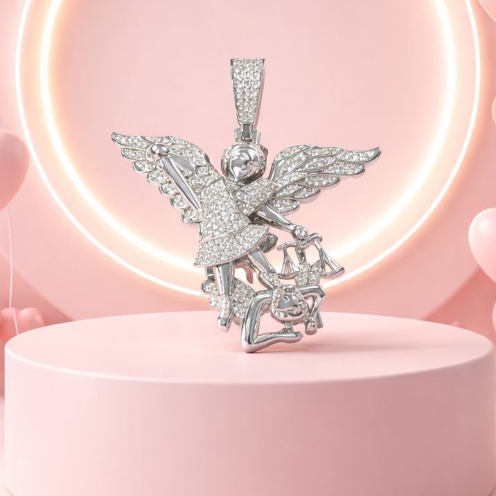 Dije San Miguel Micropave mide 5cm, Plata Koreana 925