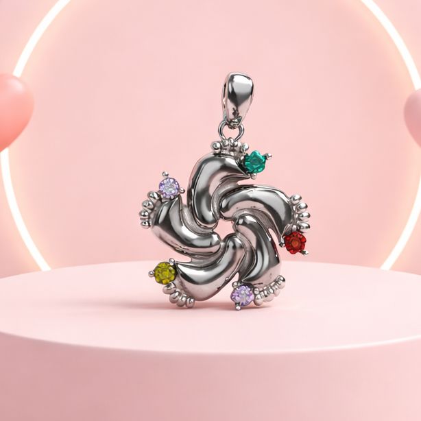 Dije Piecitos Kids mide 3cm, Plata 925 Italiana