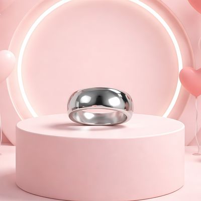 Argolla Lisa Mide 7mm de ancho, en Plata 925 Italiana