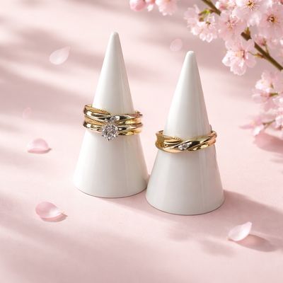 Set 3 Piezas Anillo y Argollas en plata con Chapa de oro 925 Koreano talla 7 y 9