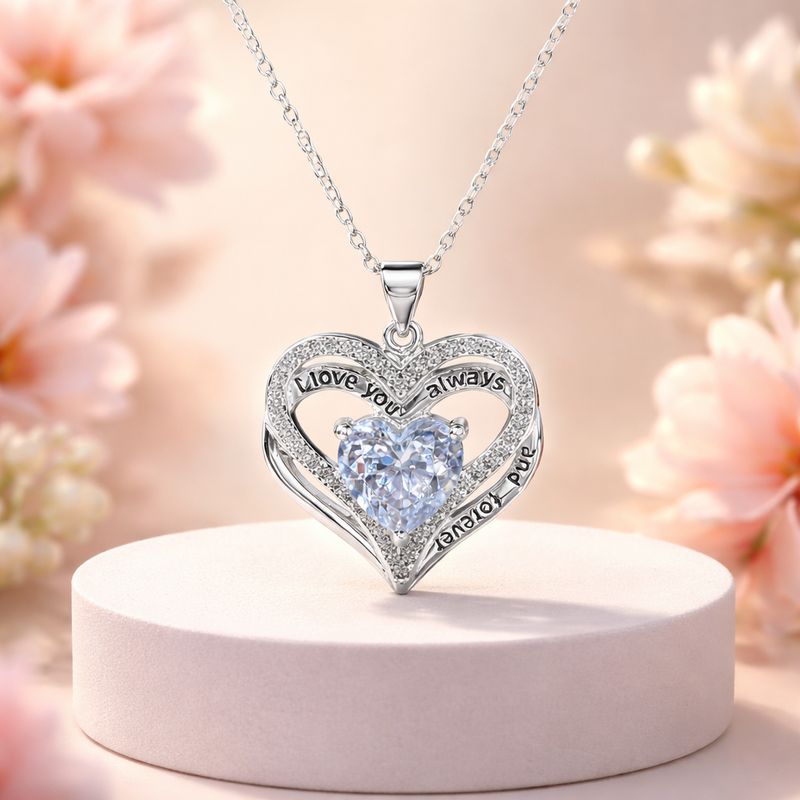 Dúo Corazón Juntos forever mide 20” de largo Plata 925 China
