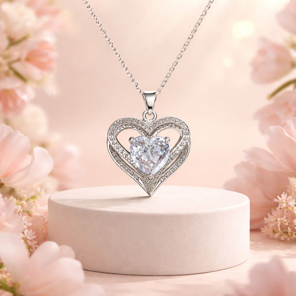 Dúo Corazón Juntos forever mide 20” de largo Plata 925 China